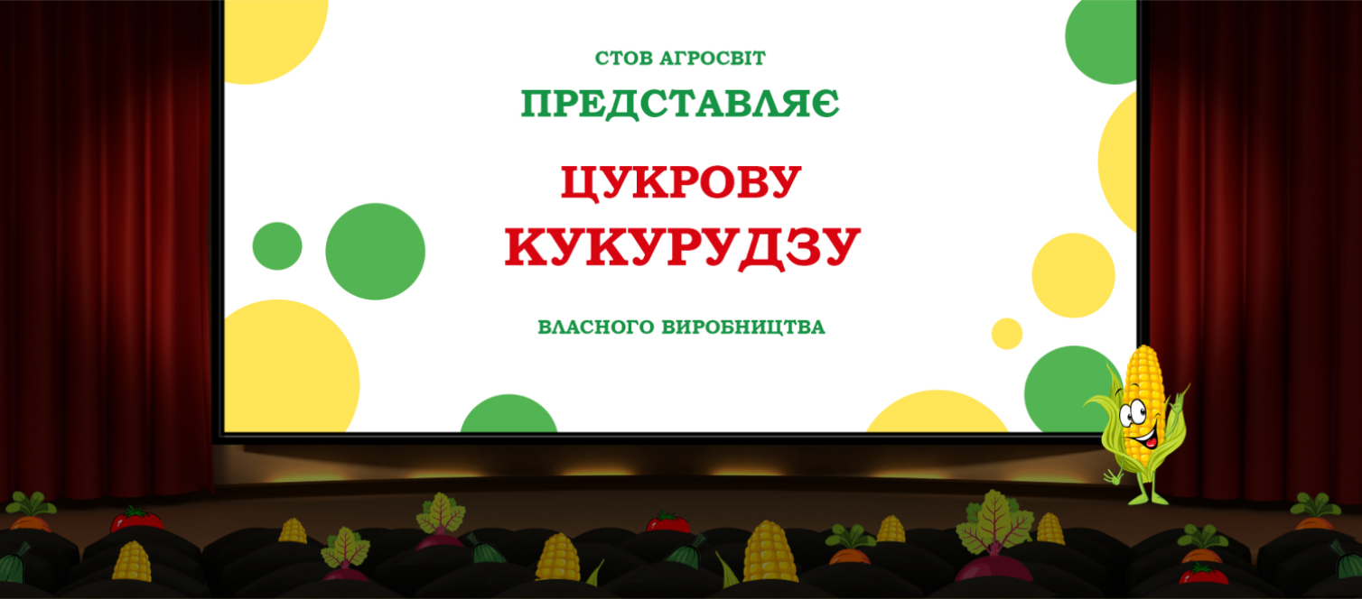 Постер СТОВ АГРОСВІТ представляє цукрову кукурудзу